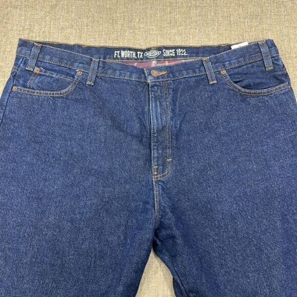 Like new Dickies Flannel Lined Jeans Mens 42x32 Relaxed Fit Blue Medium Wash - Picture 3 of 5